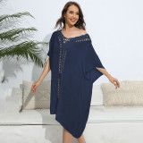 Hand-hooked floral patchwork cover-ups fashionable and loose beach cover-up cover-ups beach bikini outer cover-up cover-ups