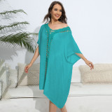 Hand-hooked floral patchwork cover-ups fashionable and loose beach cover-up cover-ups beach bikini outer cover-up cover-ups