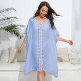 Hand-hooked floral patchwork cover-ups fashionable and loose beach cover-up cover-ups beach bikini outer cover-up cover-ups