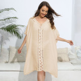 Hand-hooked floral patchwork cover-ups fashionable and loose beach cover-up cover-ups beach bikini outer cover-up cover-ups