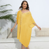 Hand-hooked floral patchwork cover-ups fashionable and loose beach cover-up cover-ups beach bikini outer cover-up cover-ups