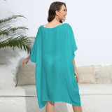 Hand-hooked floral patchwork cover-ups fashionable and loose beach cover-up cover-ups beach bikini outer cover-up cover-ups