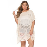 Plus-size sexy see-through cover-ups women's hollow-out bikini cover-ups fashionable beach vacation cover-ups