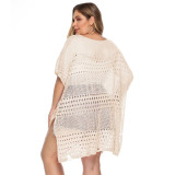 Plus-size sexy see-through cover-ups women's hollow-out bikini cover-ups fashionable beach vacation cover-ups
