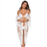 Women's lace mesh bikini cover-ups fashionable outerwear cardigancover-ups beach vacation sun protection cardigan cover-ups