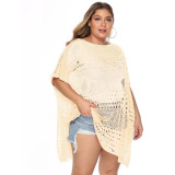Plus-size sexy see-through cover-ups women's hollow-out bikini cover-ups fashionable beach vacation cover-ups
