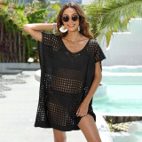 Open-weave woven cover-ups multi-color loose cover-ups fashionable beach resort cover-ups
