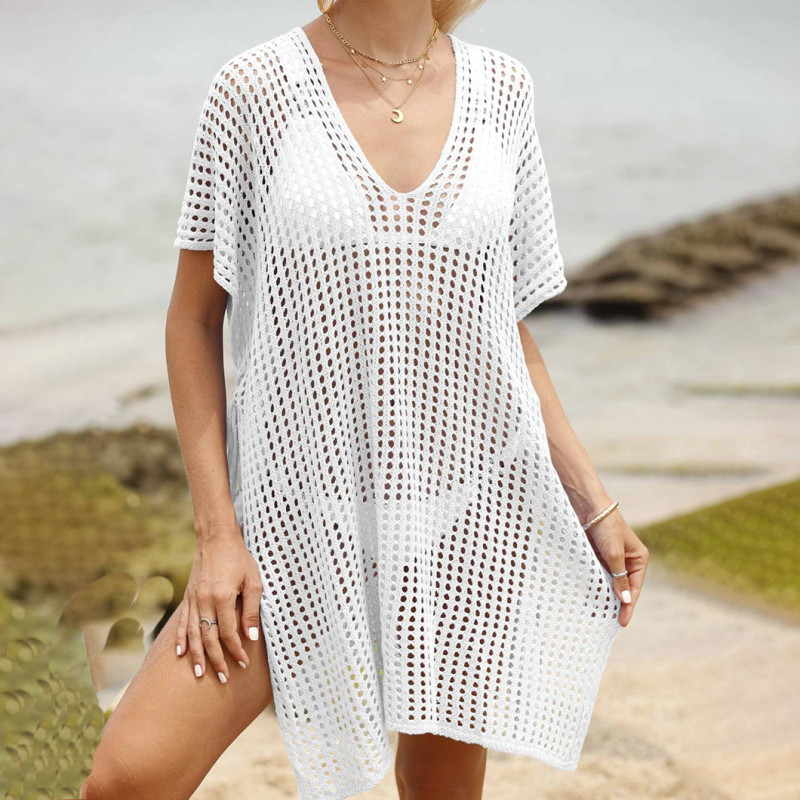 Open-weave strap woven cover-ups fashionable multi-color sexy cover-ups fashionable beach vacation cover-ups