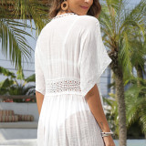 Lace patchwork cardigan cover-ups fashionable multi-color strapless cover-ups fashionable beach vacation cover-ups