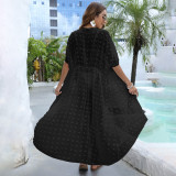 Dot-patterned three-dimensional chiffon cover-ups irregular strap cardigan cover-ups fashionable beach resort cover-ups