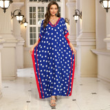 Big size V-neck patterned turtleneck cover-ups multi-color loose mid-layer knitted cover-ups fashionable beach vacation cover-ups