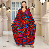 Big size V-neck patterned turtleneck cover-ups multi-color loose mid-layer knitted cover-ups fashionable beach vacation cover-ups