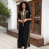 Big size beach print cover-ups multi-color long robe sun protection cover-ups seaside vacation long cover-ups