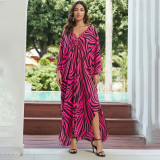 Big size beach print cover-ups multi-color long robe-style cover-ups seaside vacation long cover-ups