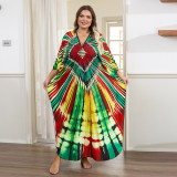 Big size beach gradient floral cover-ups multi-color robe-style cover-ups seaside vacation long cover-ups