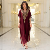 Big size beach print cover-ups multi-color long robe sun protection cover-ups seaside vacation long cover-ups