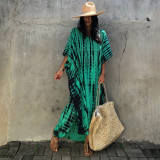 Big size beach gradient floral cover-ups multi-color robe-style cover-ups seaside vacation long cover-ups