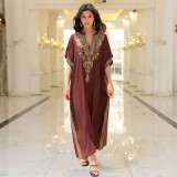 Big size beach print cover-ups multi-color long robe sun protection cover-ups seaside vacation long cover-ups