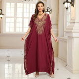 Fashionable loose-fitting beach cover-ups multi-color printed beach cover-ups vacation robe-style dress cover-ups