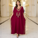 Fashionable loose-fitting beach cover-ups multi-color printed beach cover-ups vacation robe-style dress cover-ups