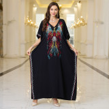 Fashionable loose-fitting beach cover-ups multi-color printed beach cover-ups vacation robe-style dress cover-ups