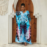 Fashionable beach and seaside turtleneck cover-ups cotton-polyester tailored printed turtleneck cover-ups vacation robe dress turtleneck cover-ups