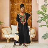 Fashionable beach and seaside turtleneck cover-ups cotton-polyester tailored printed turtleneck cover-ups vacation robe dress turtleneck cover-ups