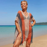 Fashionable loose beach cover-ups multi-color open-front cover-ups long beach vacation cover-ups