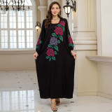 Fashionable loose beach cover-ups sun-protective flower-embroidered cover-ups long beach vacation cover-ups