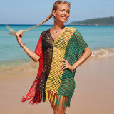 Fashionable loose beach cover-ups multi-color open-front cover-ups long beach vacation cover-ups