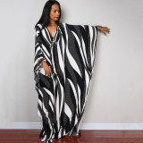 Fashionable loose beach cover-ups sun-protective printed cover-ups, long beach vacation cover-ups