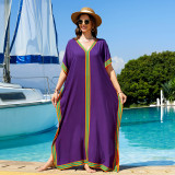 Fashionable loose beach cover-ups sun-protective printed cover-ups, long beach vacation cover-ups