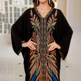 Fashionable loose beach cover-ups sun-protective printed cover-ups, long beach vacation cover-ups