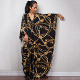 Fashionable loose beach cover-ups sun-protective printed cover-ups, long beach vacation cover-ups