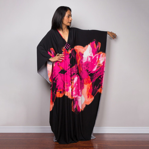 Fashionable loose beach cover-ups sun-protective printed cover-ups, long beach vacation cover-ups