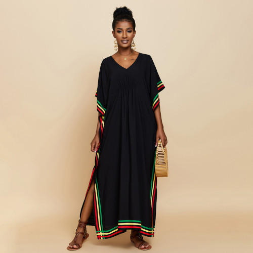 Fashionable loose-fitting beach cover-ups framed padded cover-ups long beach vacation cover-ups