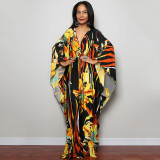 Fashionable loose beach cover-ups sun-protective printed cover-ups, long beach vacation cover-ups