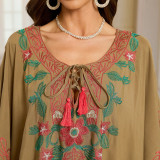 Fashionable loose beach cover-ups sun-protective printed cover-ups long beach vacation cover-ups