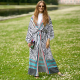 Fashionable loose beach cover-ups sun-protective printed cover-ups long beach vacation cover-ups