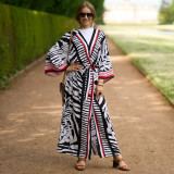 Fashionable loose beach cover-ups sun-protective printed cover-ups long beach vacation cover-ups