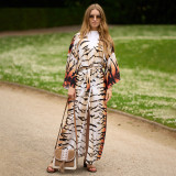 Fashionable loose beach cover-ups sun-protective printed cover-ups long beach vacation cover-ups