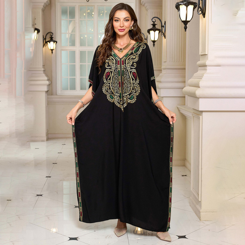 Fashionable loose beach cover-ups sun-protective printed cover-ups long beach vacation cover-ups