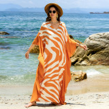 Fashionable loose beach cover-ups sun-protective printed cover-ups long beach vacation cover-ups