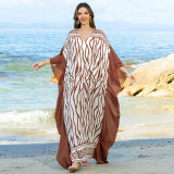 Fashionable loose beach cover-ups sun-protective printed cover-ups long beach vacation cover-ups