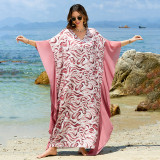 Fashionable loose beach cover-ups sun-protective printed cover-ups long beach vacation cover-ups