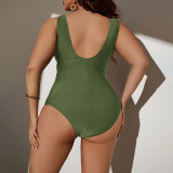 Summer oversized bikini swimsuits solid-color one-piece swimsuits fashionable and sexy beach resort swimsuits