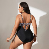 Summer plus-size bikini swimsuits sexy leopard print swimsuits fashionable beach vacation one-piece swimsuits