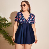 Summer plus-size bikini swimsuits floral skirt-style one-piece swimsuits fashionable and sexy beach vacation swimsuits