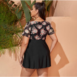 Summer plus-size bikini swimsuits floral skirt-style one-piece swimsuits fashionable and sexy beach vacation swimsuits