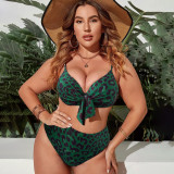 Summer plus-size bikini swimsuits sexy multi-color leopard print swimsuits fashionable beach one-piece swimsuits